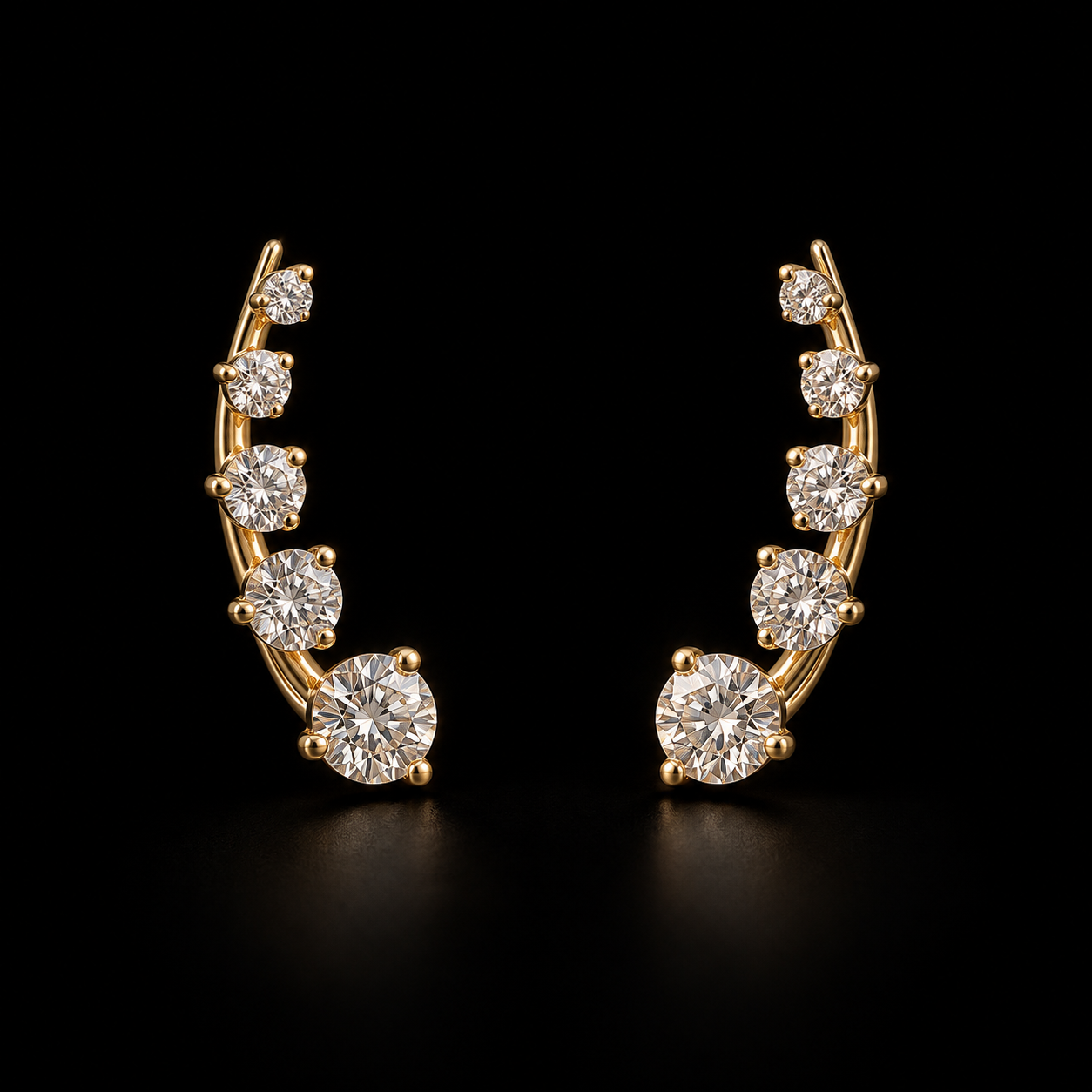 Moonfall Diamond Ear Climbers