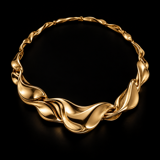 Nocturne Sculptural Gold Collar Necklace
