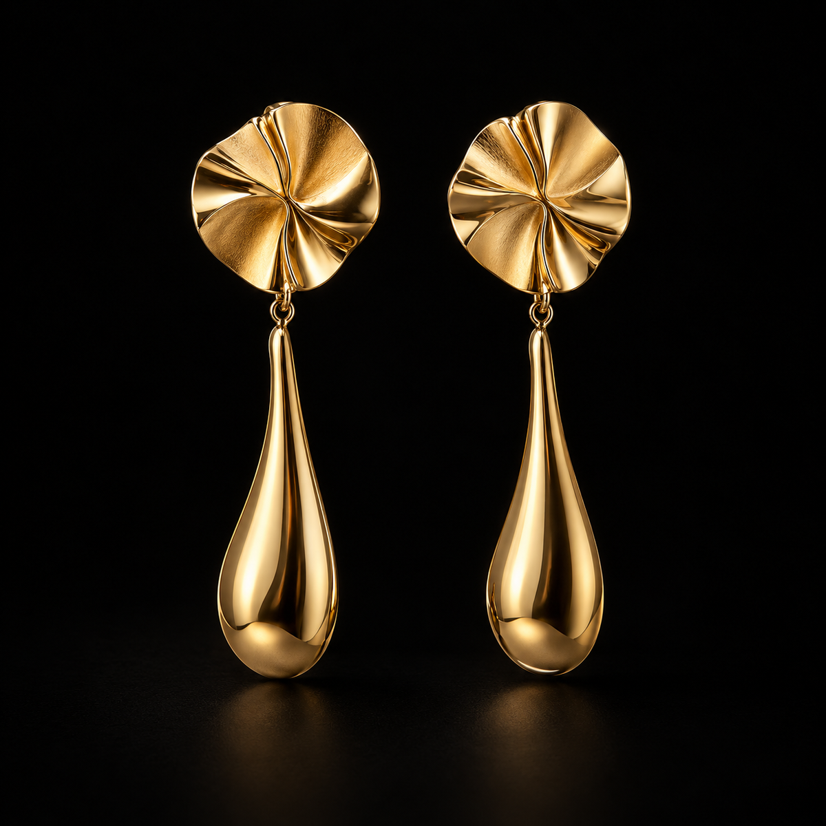 Sol Sculptural Gold Drop Earrings