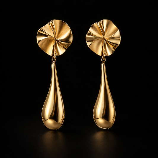 Sol Sculptural Gold Drop Earrings