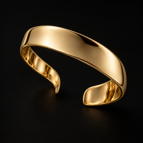 Serpentine Fluid Gold Cuff Bracelet