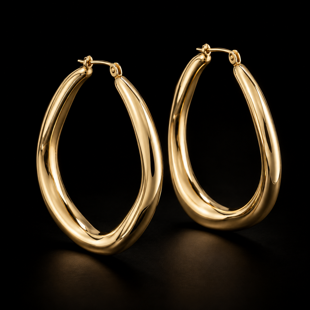 Halo Irregular Gold Hoop Earrings