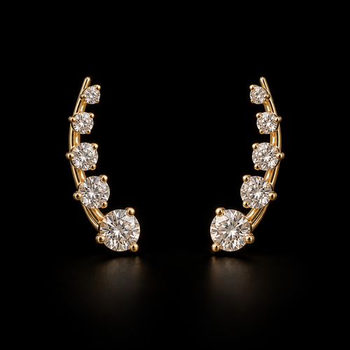Moonfall Diamond Ear Climbers