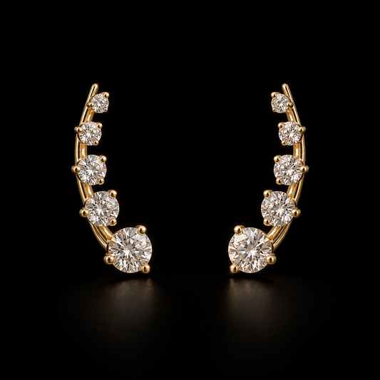 Moonfall Diamond Ear Climbers