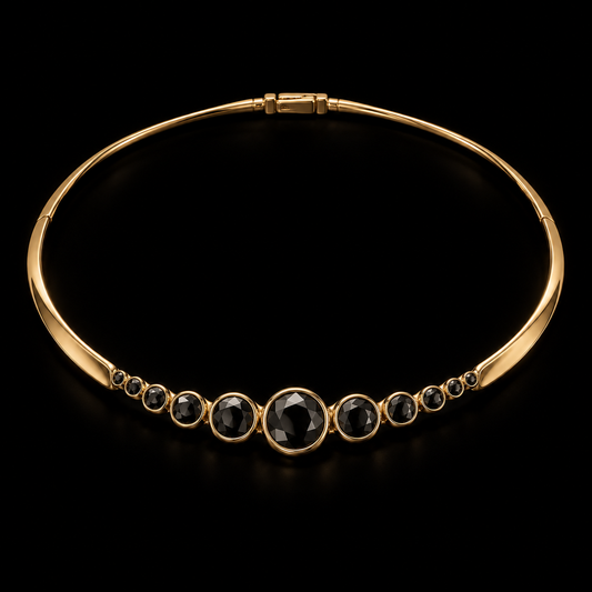 Sable Black Diamond Collar Necklace